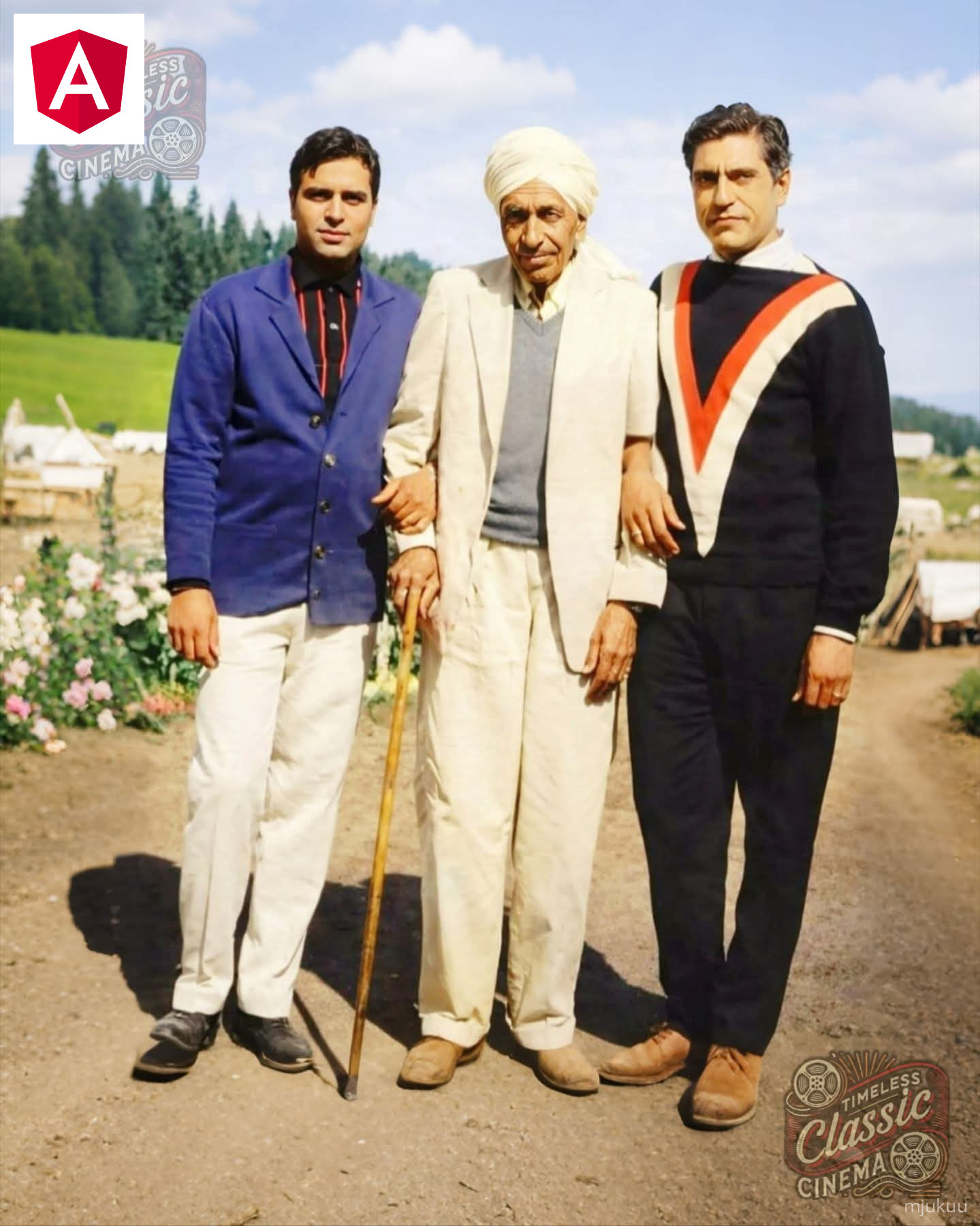 siku za dhahabu za Bollywood. Ilichukuliwa karibu 1964-65, ikiripotiwa huko Gulmarg,