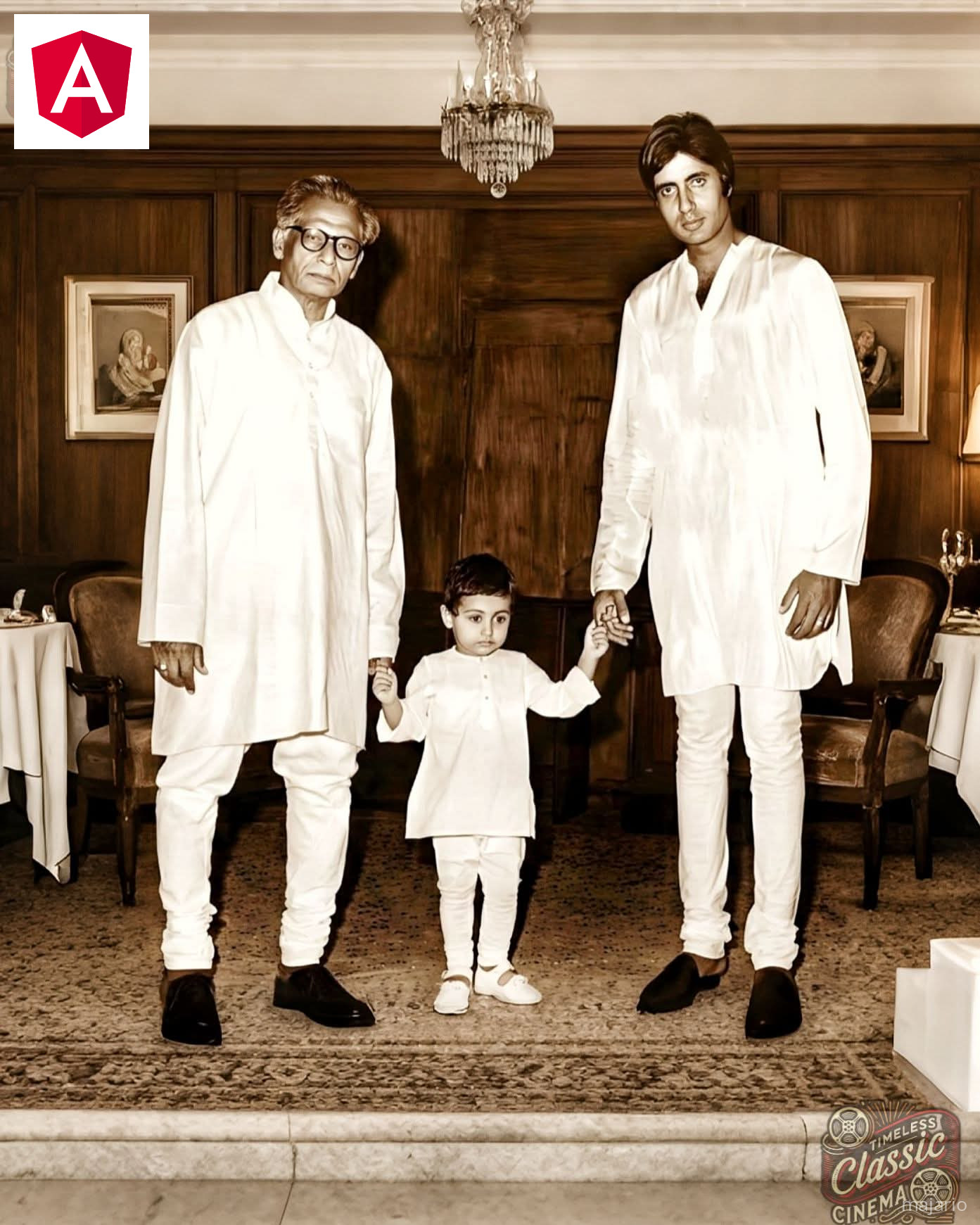 A rare and heartwarming moment with three generations of the Bachchan family in one frame — Harivansh Rai Bachchan, Amitabh Bachchan, and little Abhishek Bachchan. It’s the kind of picture that instantly feels special because it captures family, legacy, a